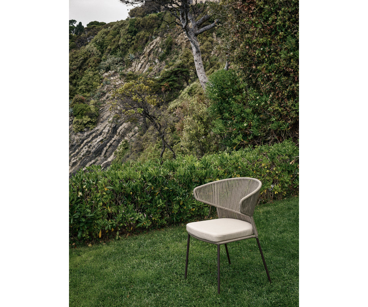 Contemporary Ola Hand-woven Outdoor Dining Side Chair by Potocco | Casa Design Group