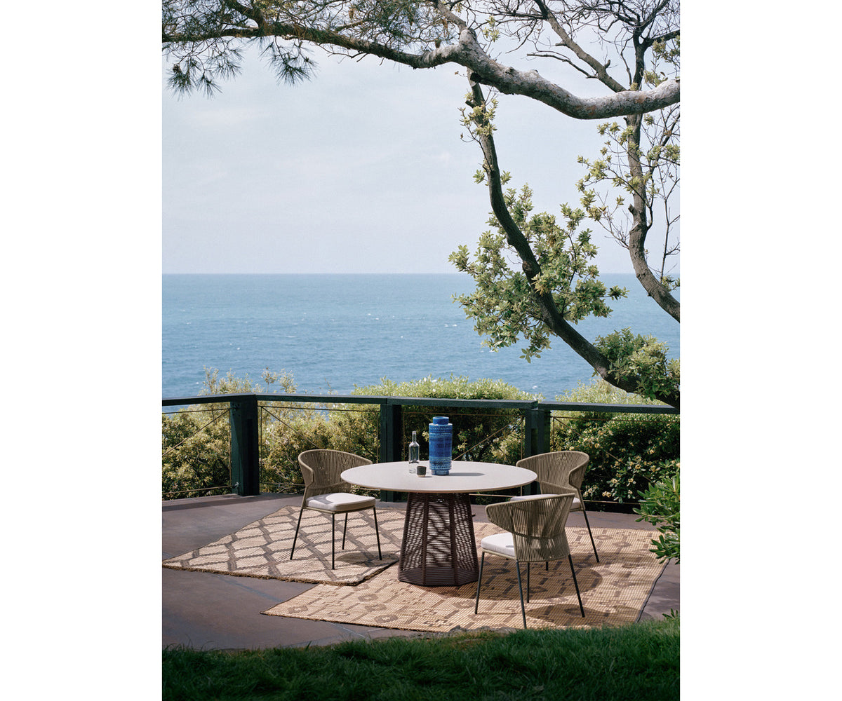 Contemporary Ola Hand-woven Outdoor Dining Side Chair by Potocco | Casa Design Group