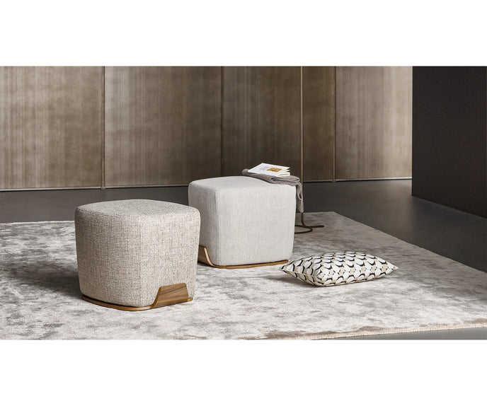 Olos elegant upholstered pouf by Mauro Lipparini | Casa Design Group