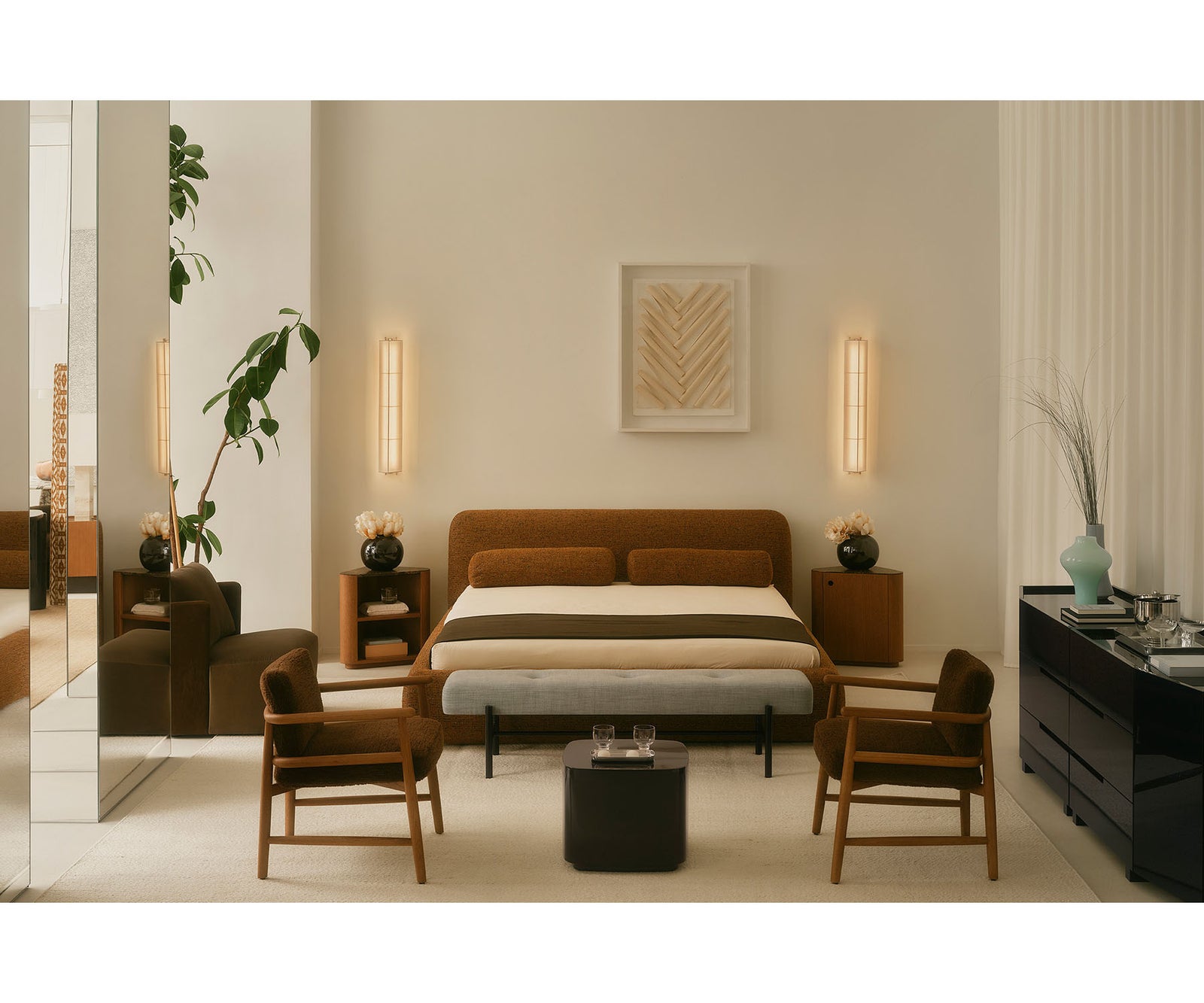 Omar Nightstand by Meridiani with sculptural triangular design and marble top Casa Design Group