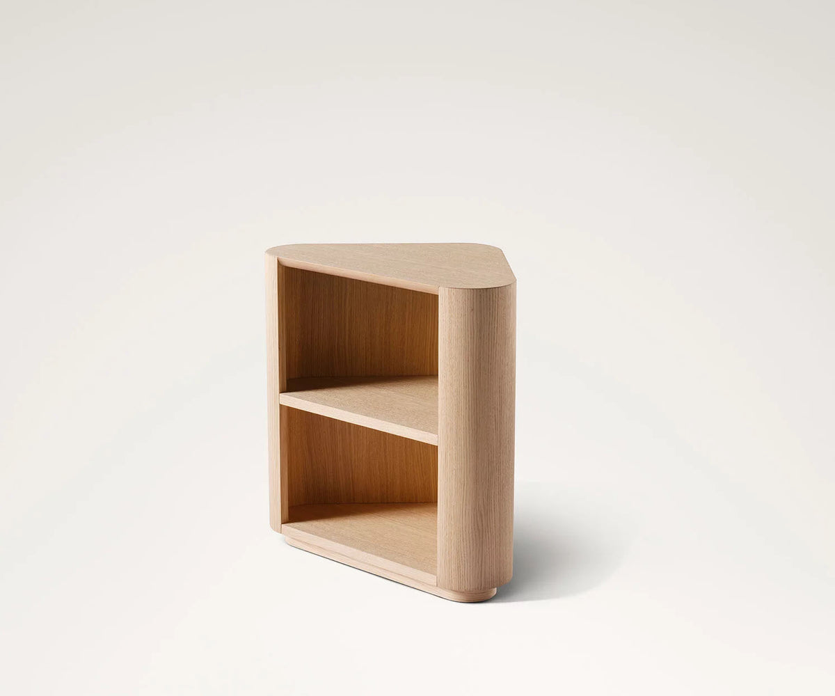 Omar Nightstand by Meridiani with sculptural triangular design and marble top Casa Design Group