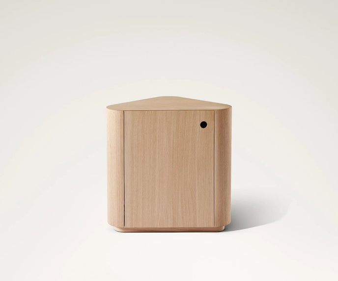 Omar Nightstand by Meridiani with sculptural triangular design and marble top Casa Design Group