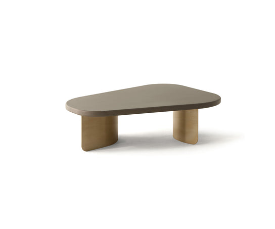 Onda High Coffee Table by Alexandra with an organic lacquered top and sculptural steel bases.