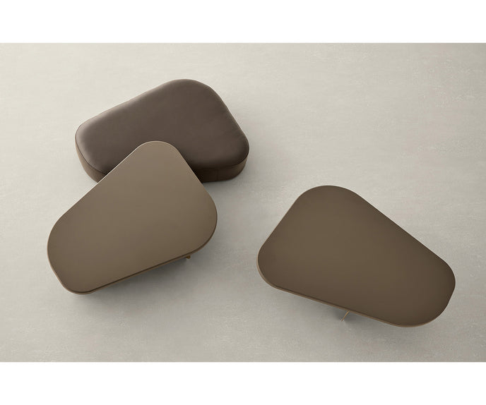Onda High Coffee Table by Alexandra with an organic lacquered top and sculptural steel bases.