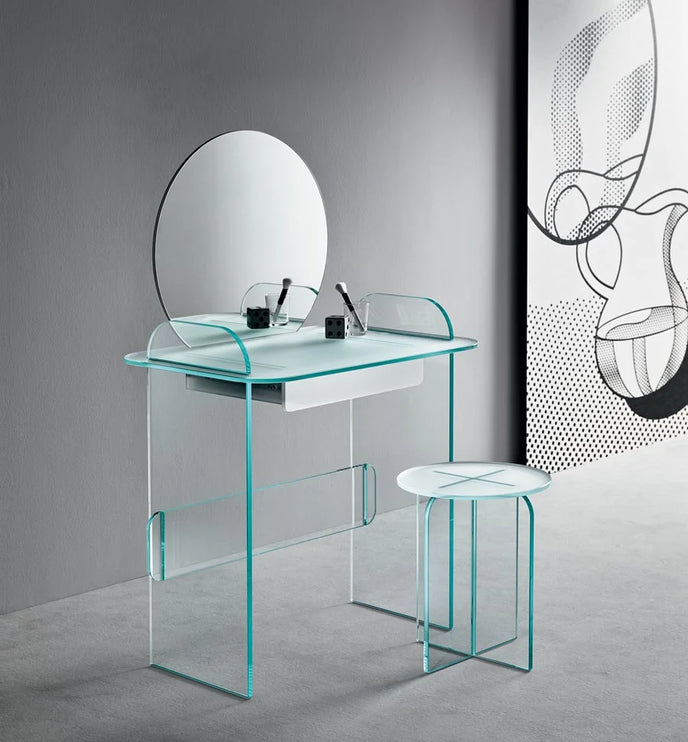 Opalina Toeletta glass vanity with mirror by Cristina Celestino for Tonelli Design | Casa Design Group