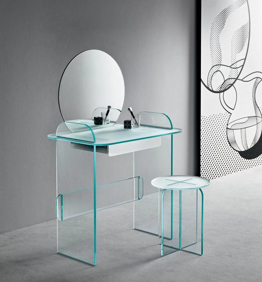 Opalina Toeletta glass vanity with mirror by Cristina Celestino for Tonelli Design | Casa Design Group