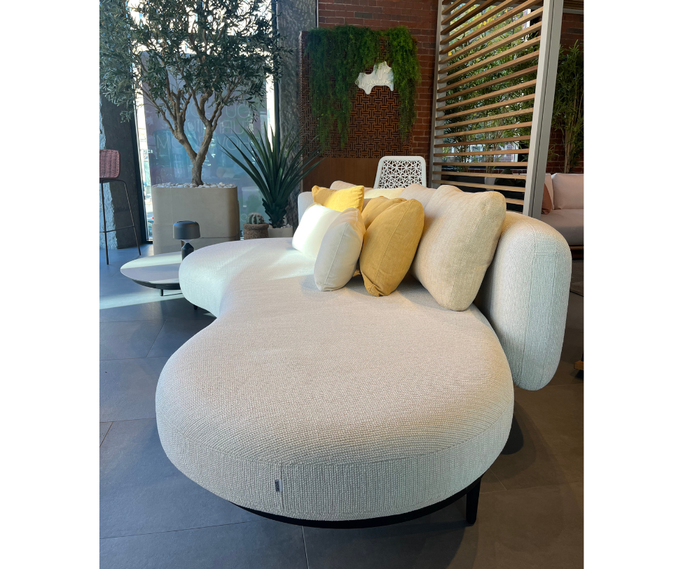 High End Curved Cream Organix Outdoor Lounge Sectional by Royal Botania Casa Design Group Boston 