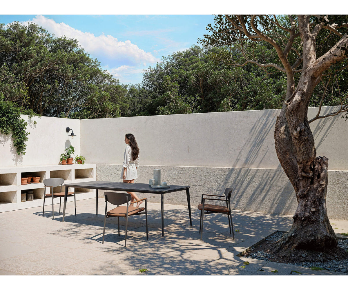Luxury Origami Dining Chair by Atmosphera with Teak Armrests Casa Design Group