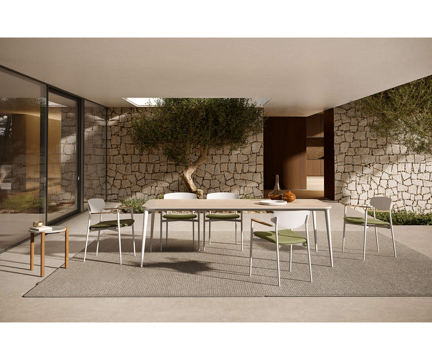 Luxury Origami Dining Chair by Atmosphera with Teak Armrests Casa Design Group