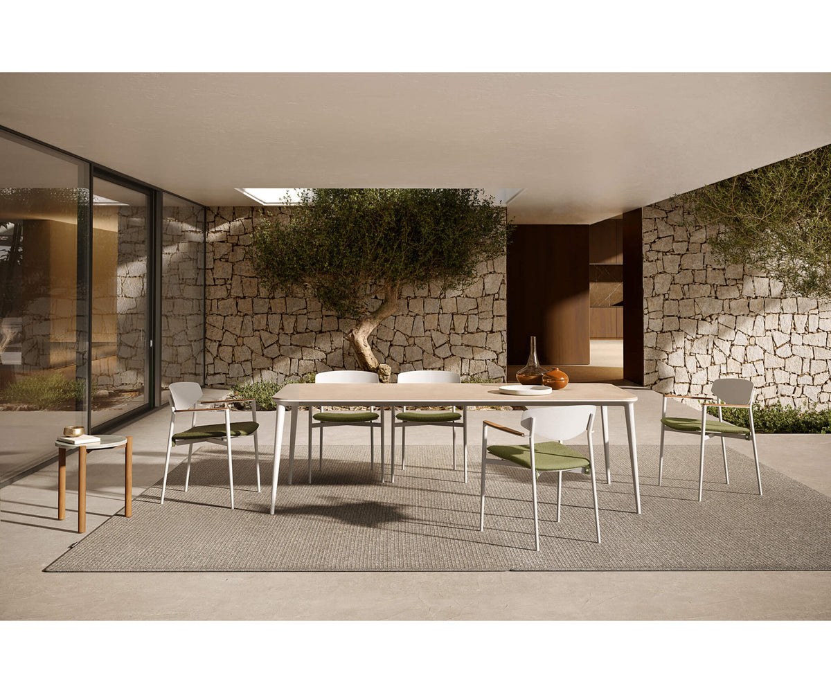 Luxury Origami Dining Chair by Atmosphera with Teak Armrests Casa Design Group