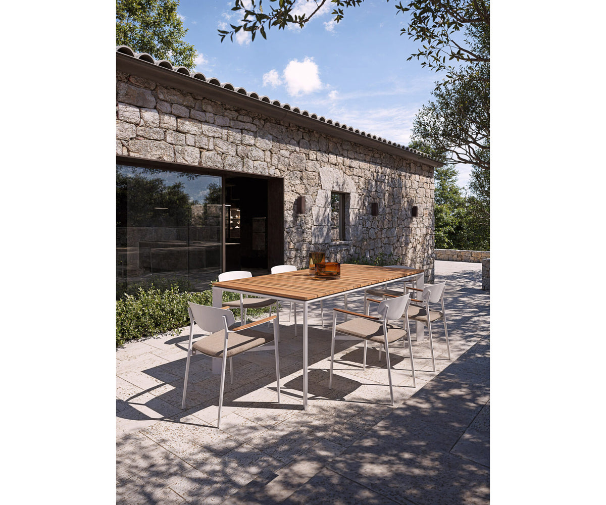 Luxury Origami Dining Chair by Atmosphera with Teak Armrests Casa Design Group