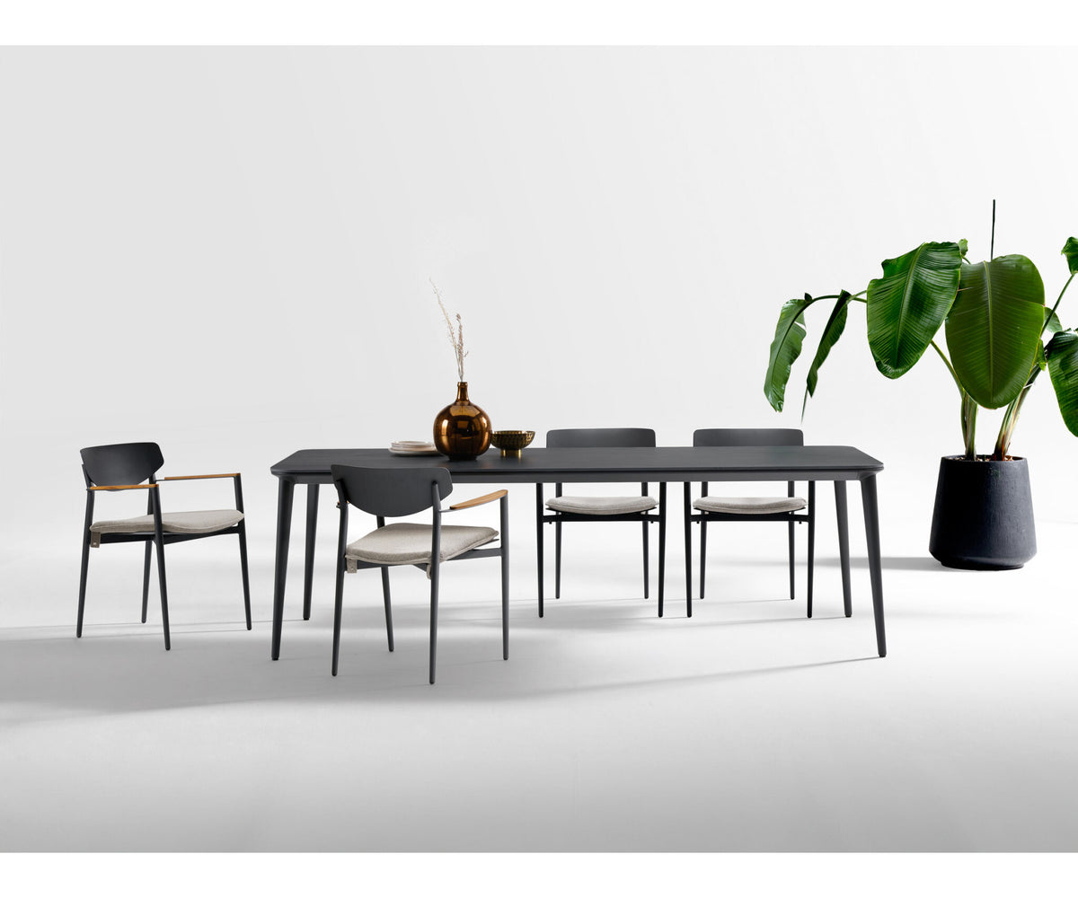 Luxury Origami Dining Chair by Atmosphera with Teak Armrests Casa Design Group