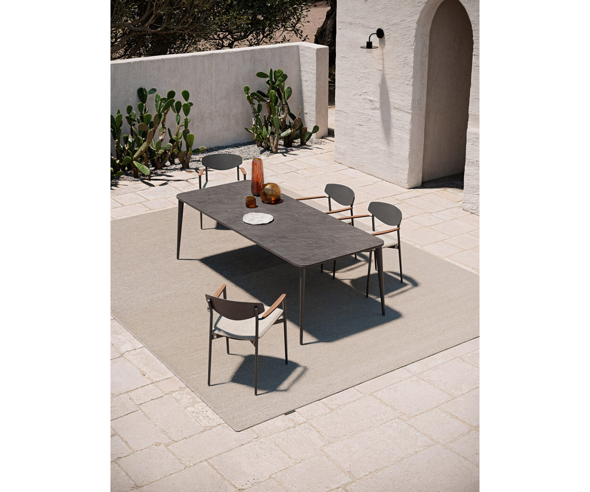 Modern Origami Outdoor Dining Table with Gres Top Casa Design Group