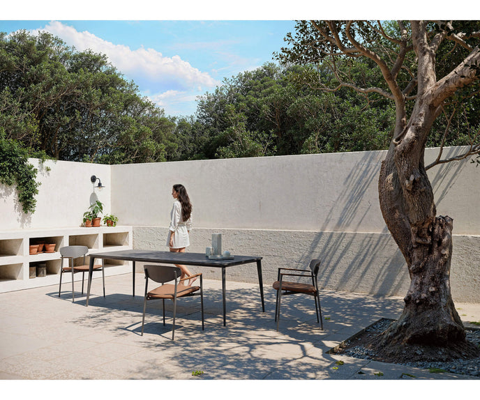 Modern Origami Outdoor Dining Table with Gres Top Casa Design Group