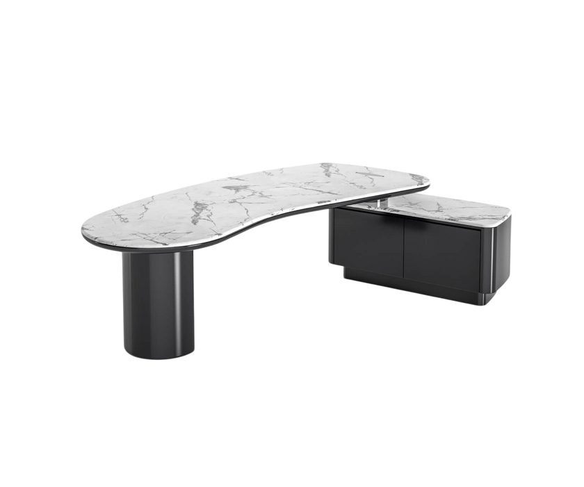 Oscar Contemporary Desk with Integrated Side Cabinet by CPRN Homood | Casa Design Group