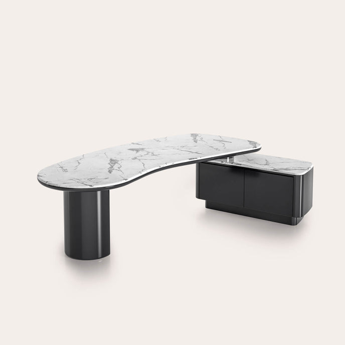 Oscar Contemporary Desk with Integrated Side Cabinet by CPRN Homood | Casa Design Group