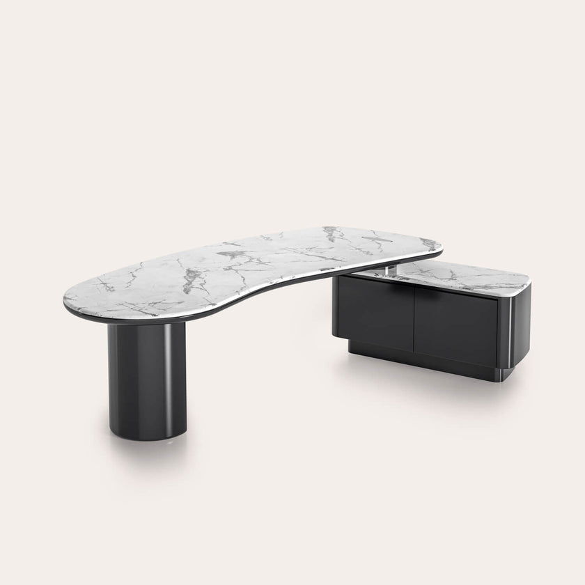 Oscar Contemporary Desk with Integrated Side Cabinet by CPRN Homood | Casa Design Group