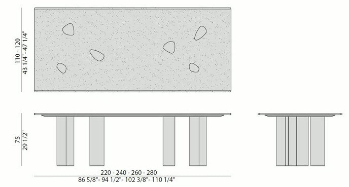 High End Oswood Table by Porada Casa Design Group
