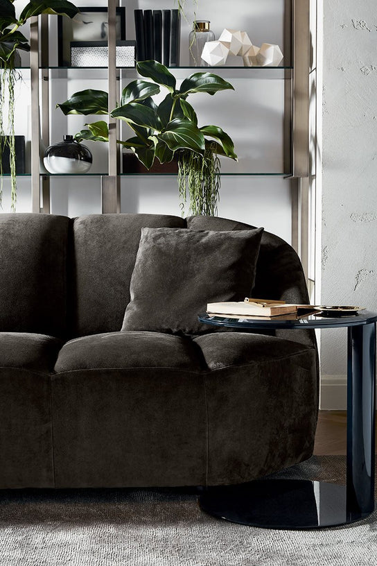 Oto Mini C Table with Beveled Glass Top and Lacquered Metal Base by Gallotti&Radice | Casa Design Group