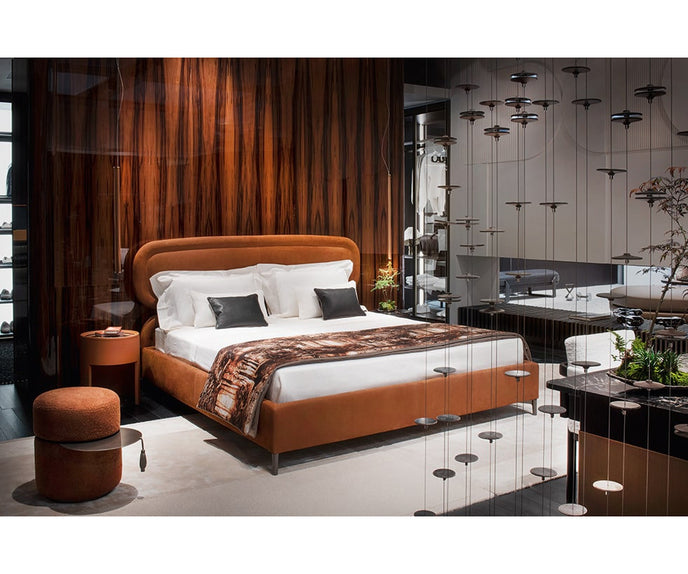 Otto multifunctional pouf with hidden swivel table by Giorgetti | Casa Design Group