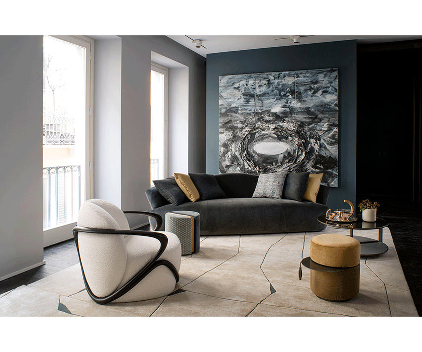 Otto multifunctional pouf with hidden swivel table by Giorgetti | Casa Design Group