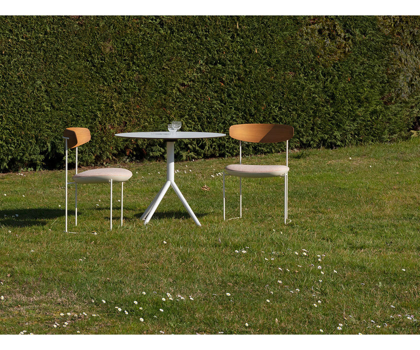 Versatile OTX Round Bar Table with HPL Top by Potocco | Casa Design Group