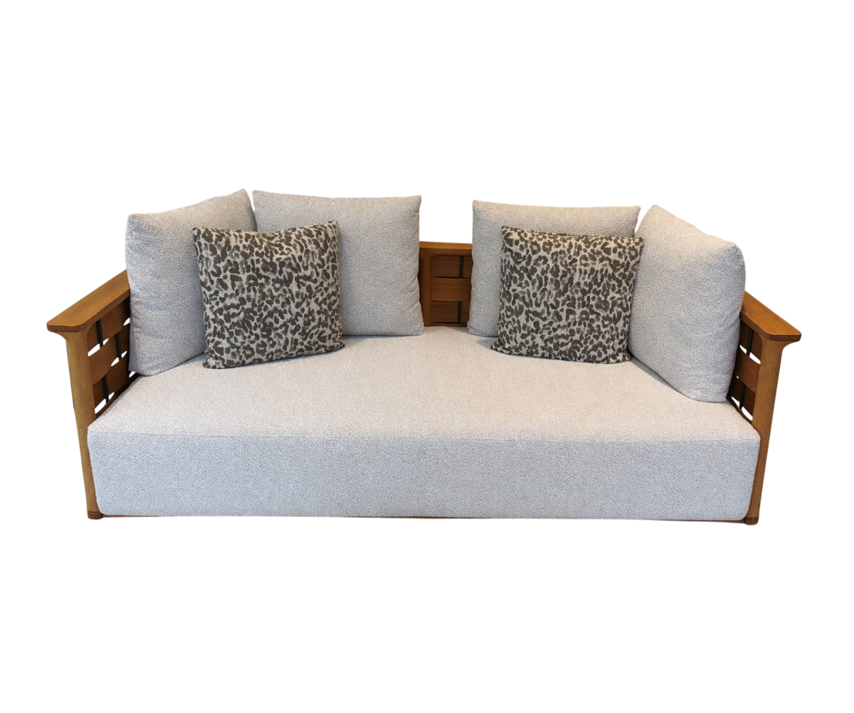 Palinfrasca outdoor sofa in solid teak by Molteni&C designed by Vincent Van Duysen floor sample Casa Design Group