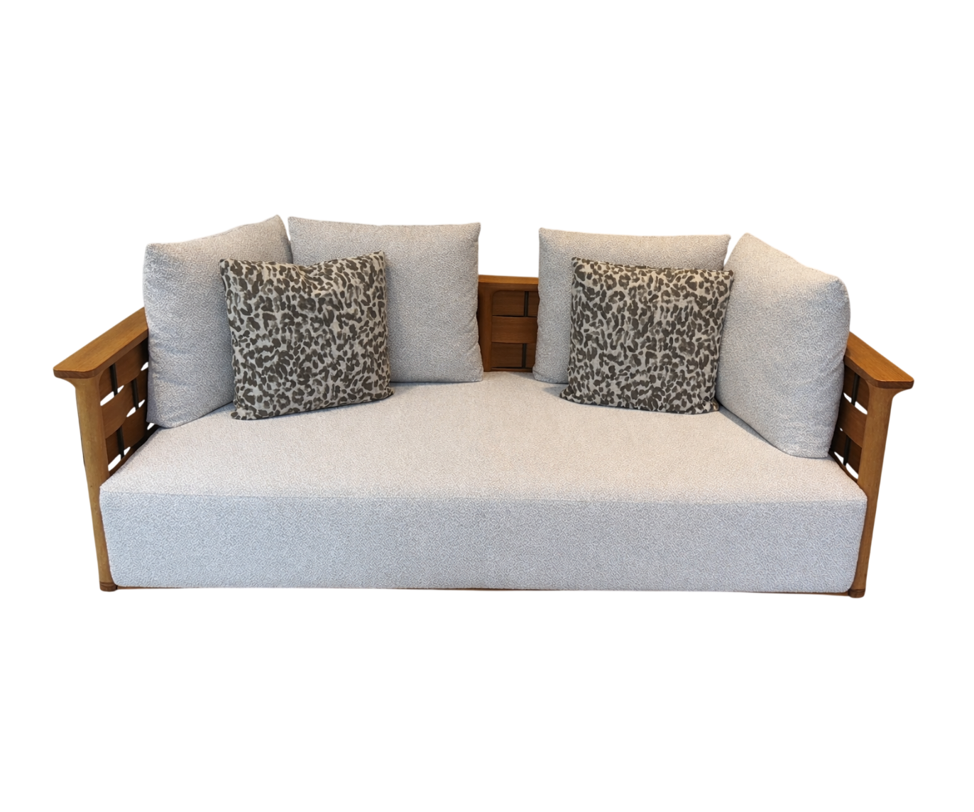 Palinfrasca outdoor sofa in solid teak by Molteni&C designed by Vincent Van Duysen floor sample Casa Design Group