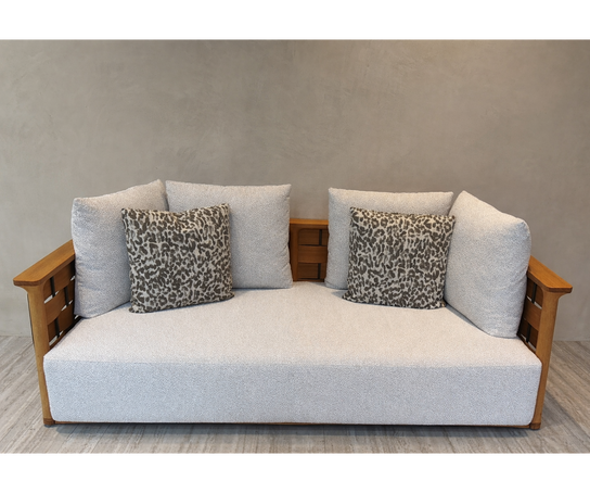 Palinfrasca outdoor sofa in solid teak by Molteni&C designed by Vincent Van Duysen floor sample Casa Design Group