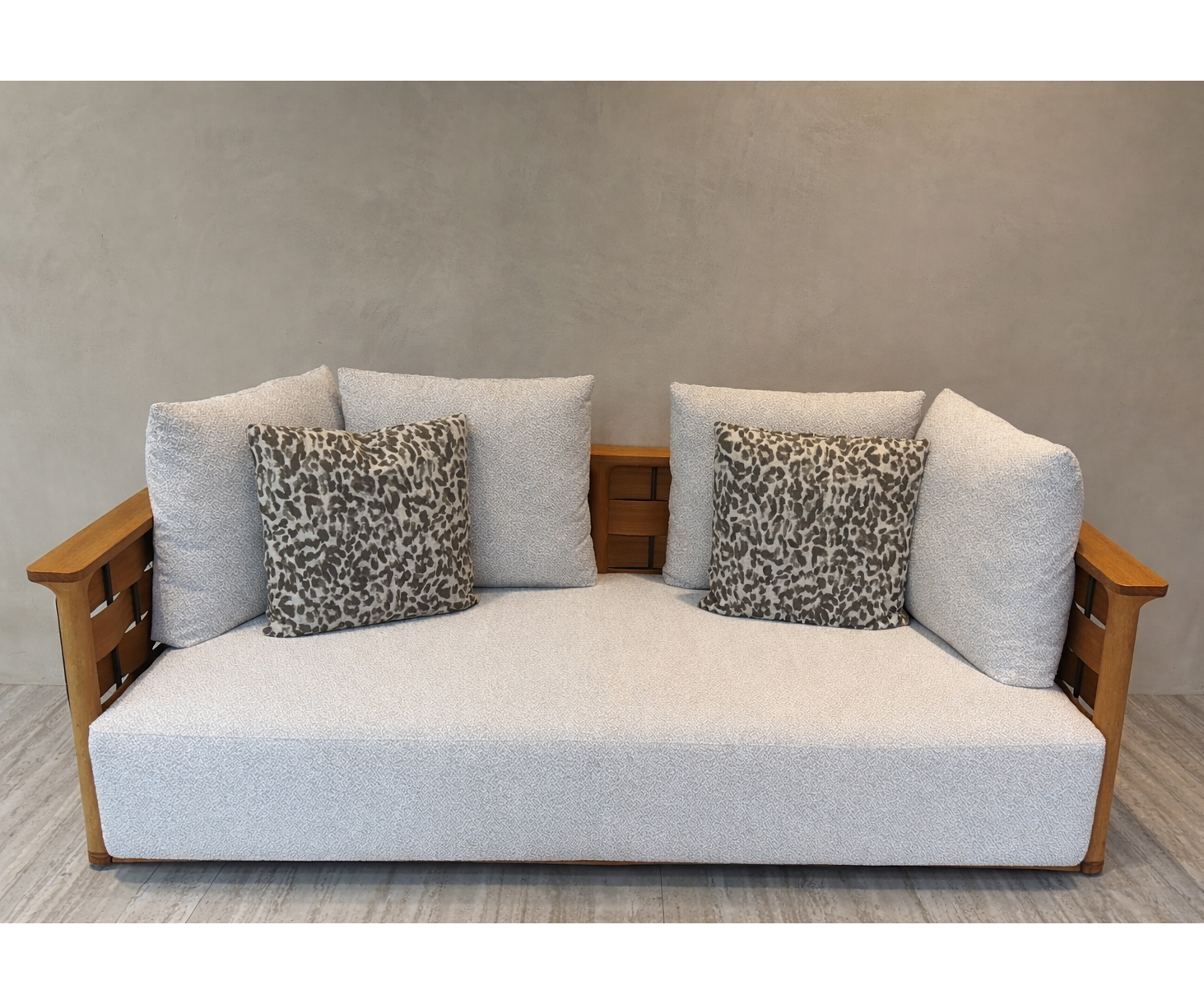 Palinfrasca outdoor sofa in solid teak by Molteni&C designed by Vincent Van Duysen floor sample Casa Design Group