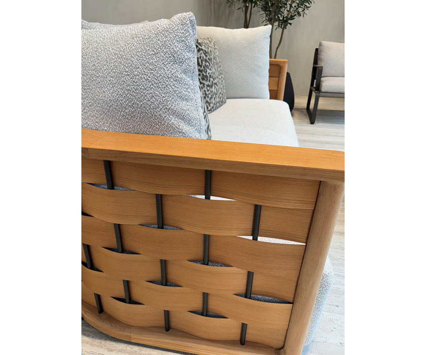 Palinfrasca outdoor sofa in solid teak by Molteni&C designed by Vincent Van Duysen floor sample Casa Design Group