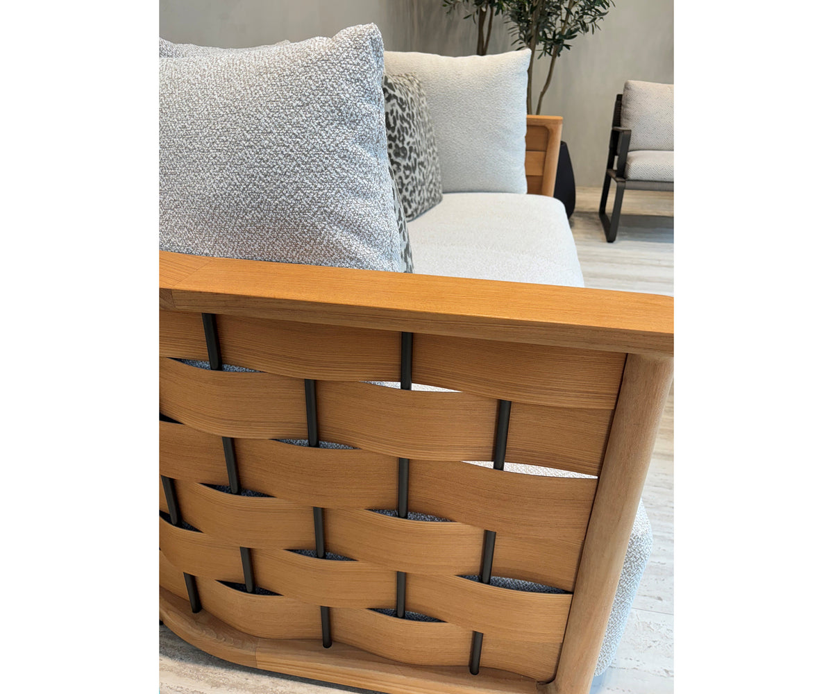 Palinfrasca outdoor sofa in solid teak by Molteni&C designed by Vincent Van Duysen floor sample Casa Design Group