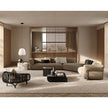 Pan Lounge Chair by Frigerio with handcrafted black reed frame and plush upholstered cushions for luxury interiors.