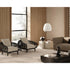 Pan Lounge Chair by Frigerio with handcrafted black reed frame and plush upholstered cushions for luxury interiors.