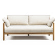 Modern Panama 2-Seater Outdoor Sofa with Cylindrical Teak Frame Casa Design Group