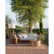 Modern Panama 2-Seater Outdoor Sofa with Cylindrical Teak Frame Casa Design Group
