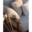Modern Panama 2-Seater Outdoor Sofa with Cylindrical Teak Frame Casa Design Group