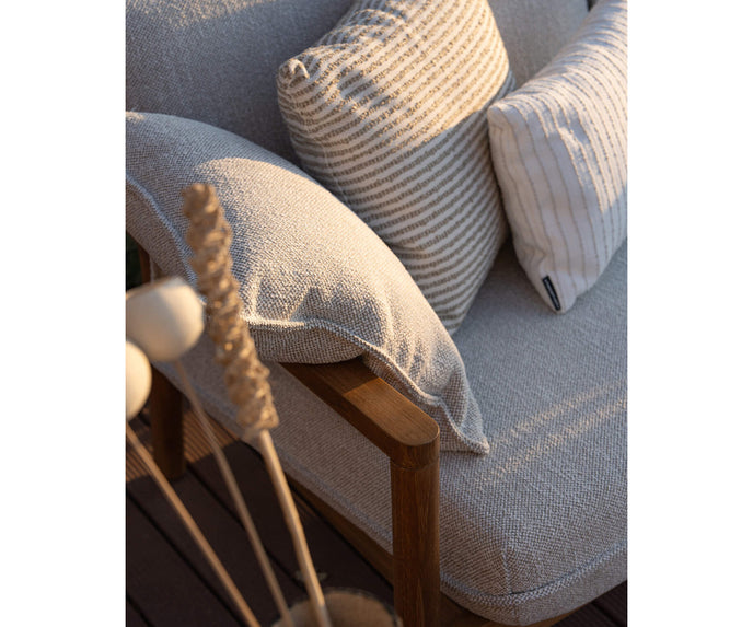 Modern Panama 2-Seater Outdoor Sofa with Cylindrical Teak Frame Casa Design Group