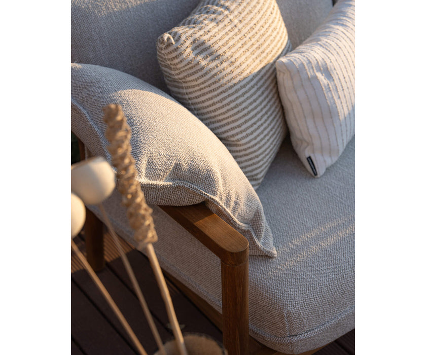 Modern Panama 2-Seater Outdoor Sofa with Cylindrical Teak Frame Casa Design Group