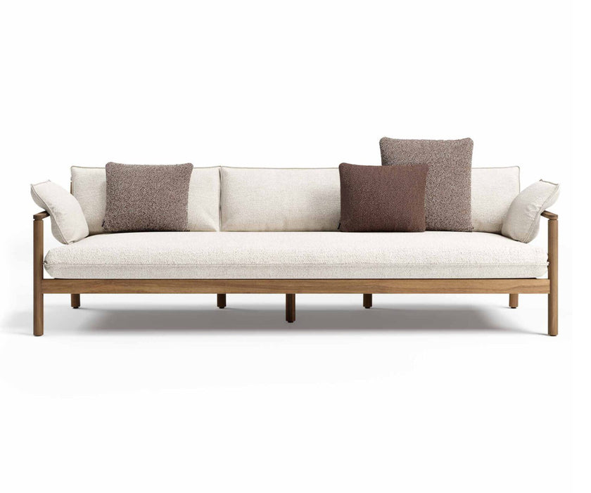 Modern Panama Outdoor Sofa by Atmosphera with Cylindrical Teak Frame Casa Design Group