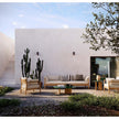 Modern Panama Outdoor Sofa by Atmosphera with Cylindrical Teak Frame Casa Design Group