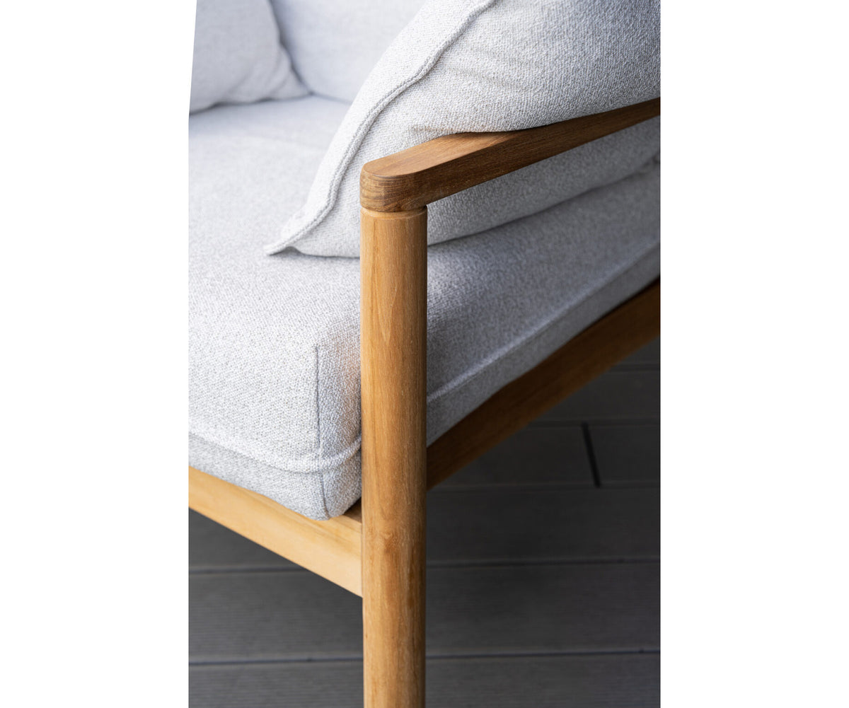 Modern Panama Outdoor Sofa by Atmosphera with Cylindrical Teak Frame Casa Design Group