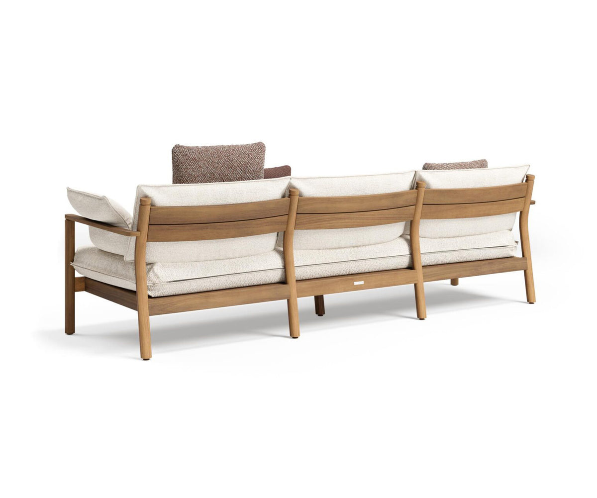 Modern Panama Outdoor Sofa by Atmosphera with Cylindrical Teak Frame Casa Design Group
