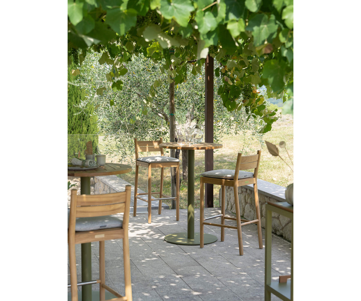 Modern Panama Outdoor Bar Stool with Cylindrical Frame Casa Design Group
