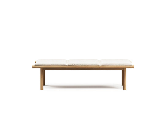 Modern Panama Outdoor Bench with Padded Cushion Casa Design Group