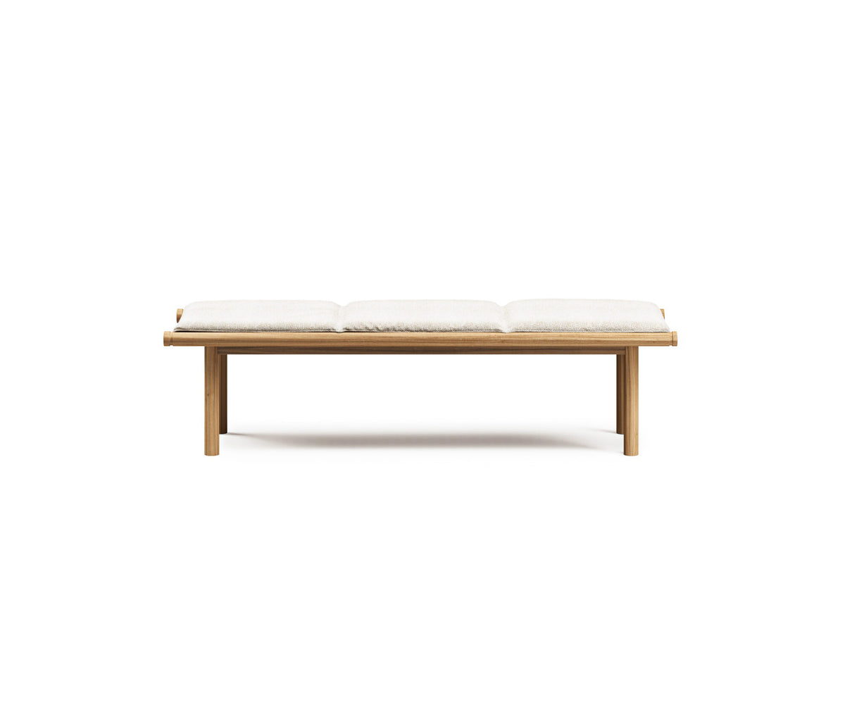 Modern Panama Outdoor Bench with Padded Cushion Casa Design Group