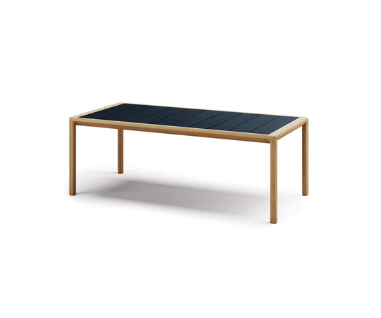 Modern Panama Outdoor Dining Table with Lava Stone Top Casa Design Group