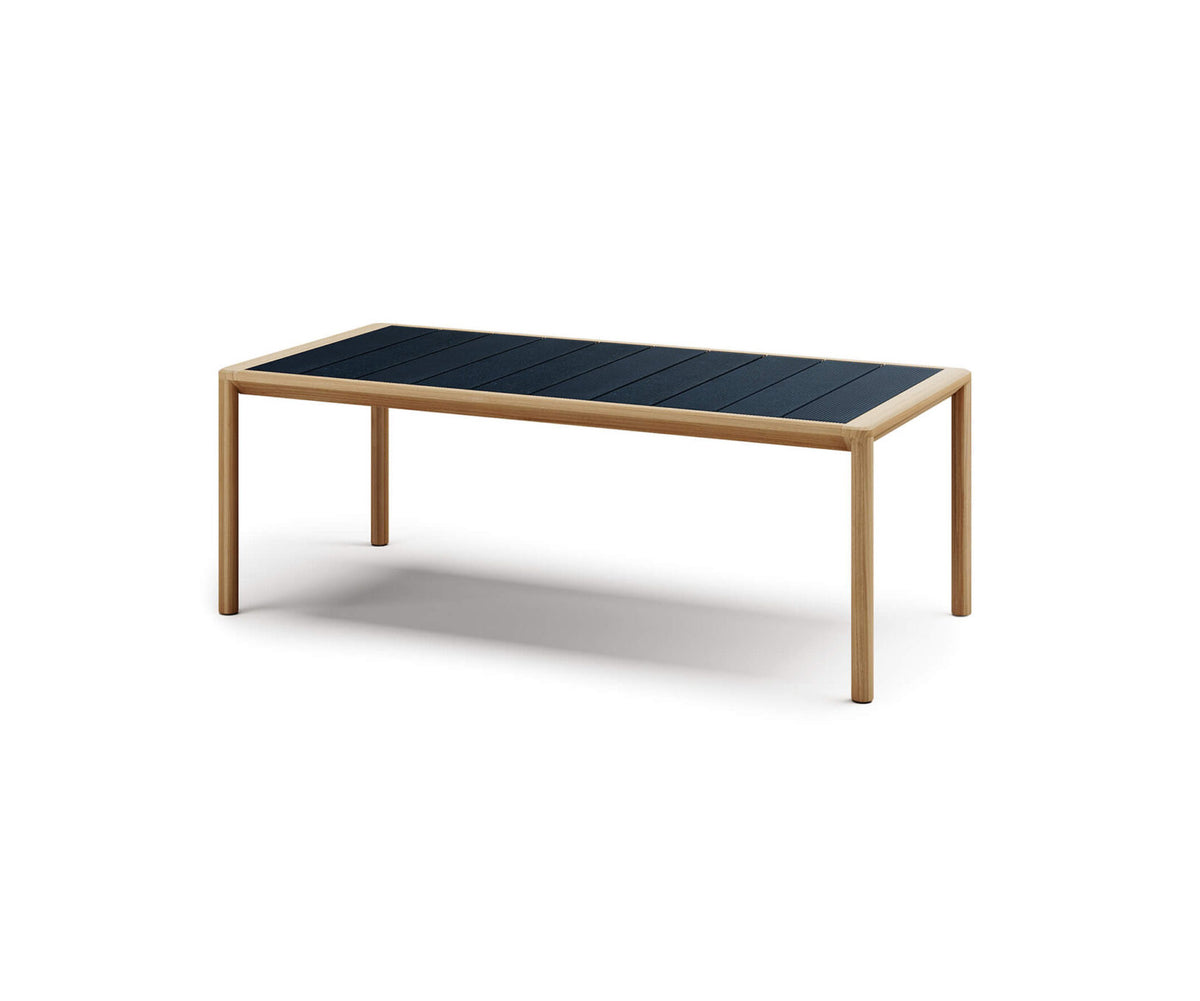 Modern Panama Outdoor Dining Table with Lava Stone Top Casa Design Group