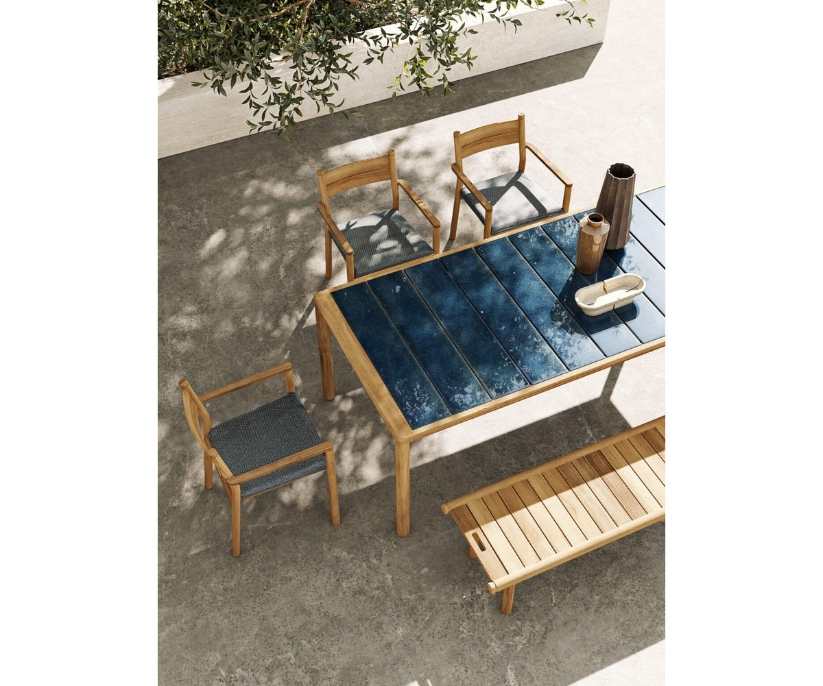 Modern Panama Outdoor Dining Table with Lava Stone Top Casa Design Group