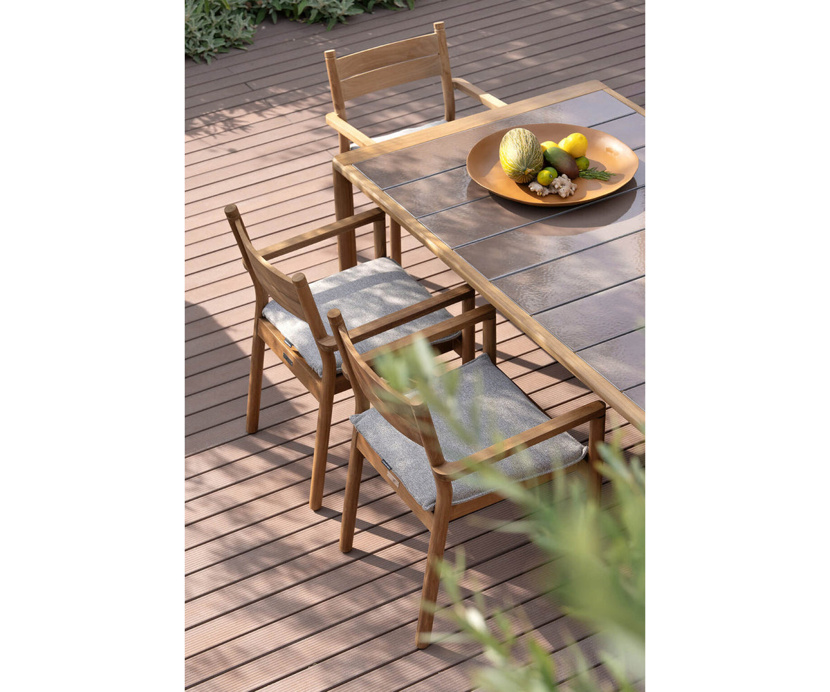 Modern Panama Outdoor Dining Table with Lava Stone Top Casa Design Group